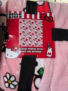 Hello Kitty Floral & Apple Plush Throw Blanket